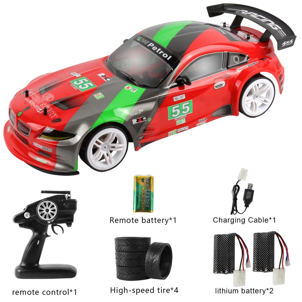 1:10, 70 км/ч, 2,4G, радиоуправляемый автомобиль, 4WD, двойной аккумулятор, светодиодные фары высокой мощности, гоночный грузовик