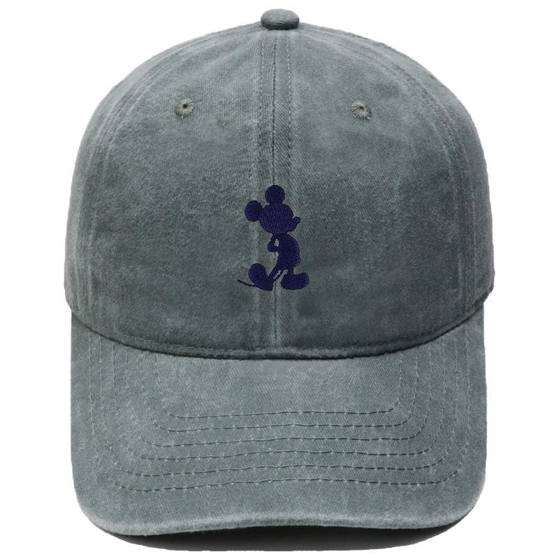 New cartoon cute Mickey embroidery washed retro soft top baseball cap men's and women's casual outdoor sunshade duck