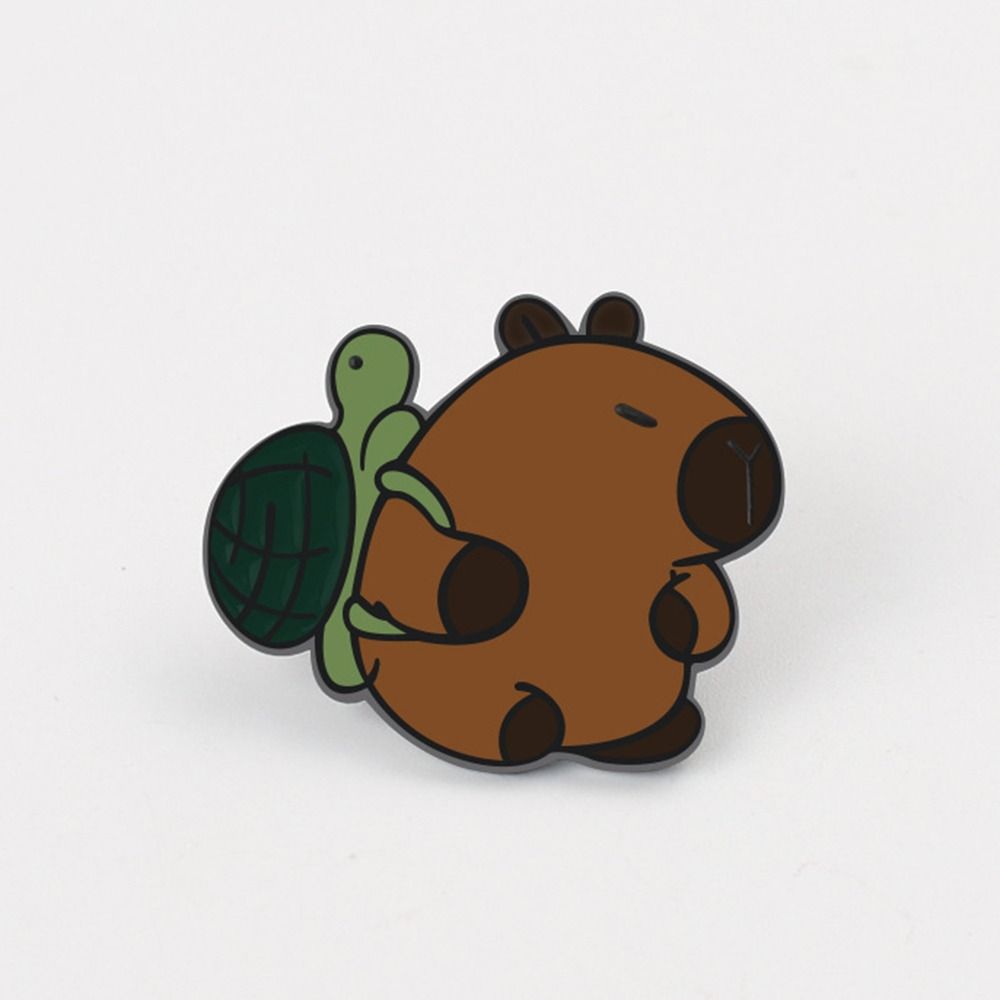 Мультяшная брошь, значок из сплава, металлическая пряжка, значок, брошь в виде капибары, брошь в виде животного, симпатичное украшение для школьного рюкзака, аксессуары для рюкзака