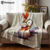 Cartoon Chicken Cartoon Anime Print Flannel Blanket Soft Warm Throw for Kids Bedroom Sofa Bed Christmas Office Car