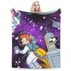 Мультяшное комиксное одеяло Futuramas, супер теплое, для мальчика и девочки, плюшевое покрывало, пушистое, для дивана, кресла, фланелевое покрывало для кровати, чехол для дивана-кровати