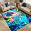 1PC Cute aquatic creature with lotuses Carpet for Living Room Bedroom Sofa Home Decor Rus Non-slip Floor Mat Luxury Gift