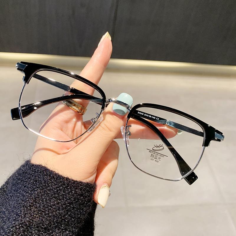 New business casual frame men's anti-blue light glasses metal glasses frame women's eyebrow glasses frame