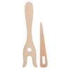 2PCS Multifunction DIY Knitting Tools Wood Beech Knitting Fork Small Eye Needle