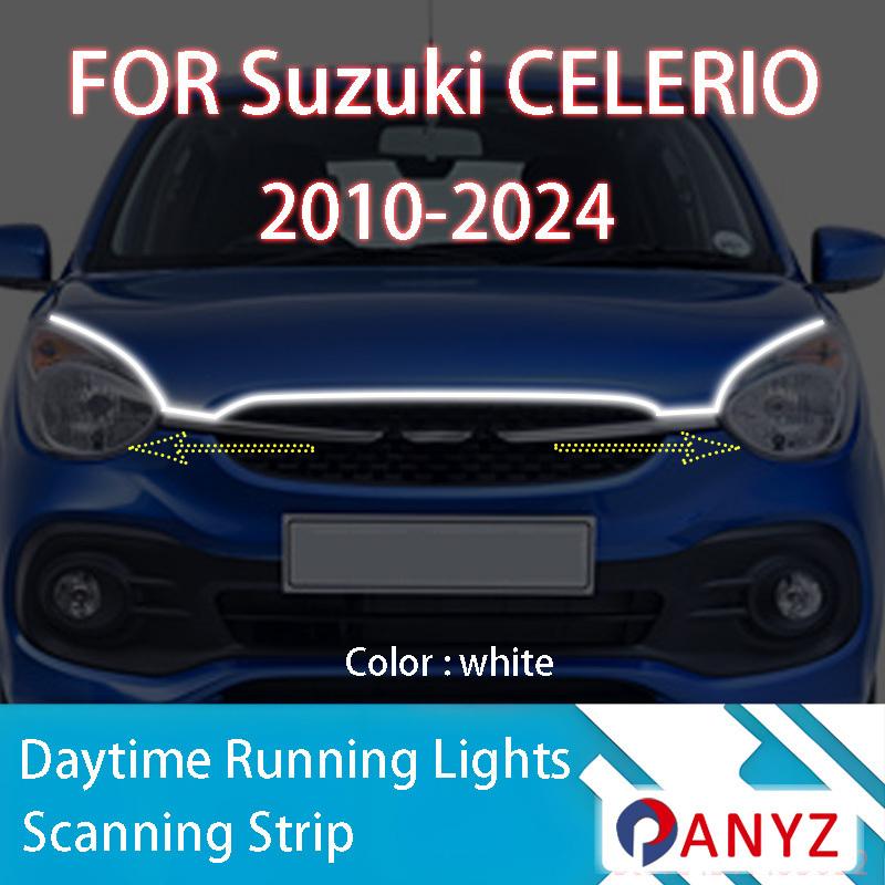 FOR Suzuki CELERIO 2010-2024 New upgrade LED Daytime Running Light Scan Starting Car Hood DRL Guide Decorative Ambient Lamp 12V