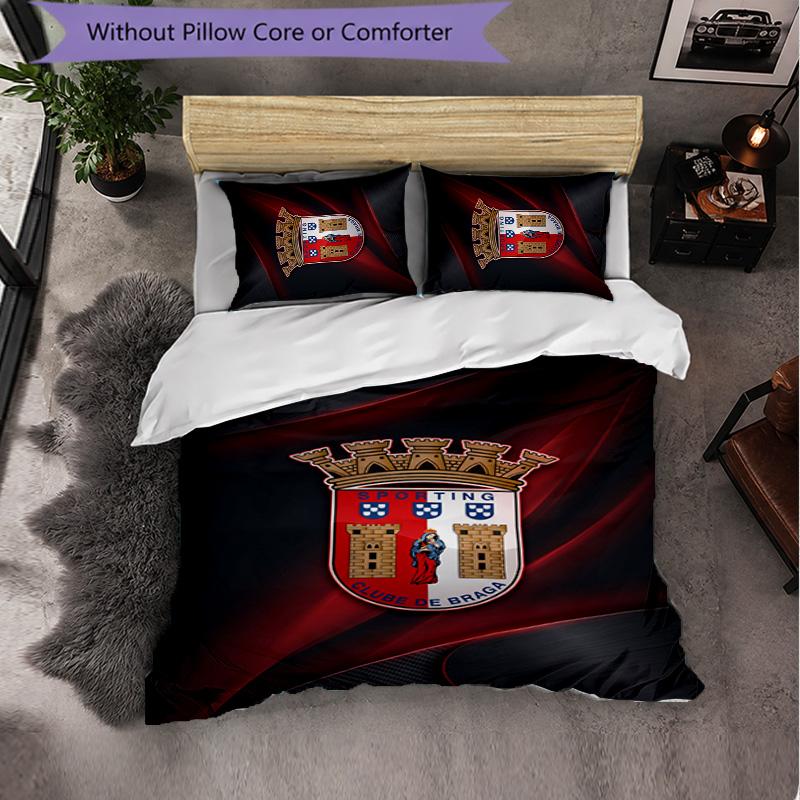 Braga FC Themed Bedding 3Pcs Duvet Cover Set Decorative Bed Linen For Teen Room Home Decoration