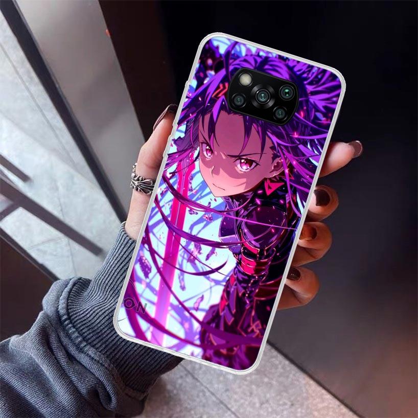 Anime Sword Art Online SAO Phone Case For Xiaomi Poco X5 X6 X7 Pro F7 Ultra M7 Redmi 15C 15 13C 13 12C 12 10 10C 10A 9 9C 9T 9A