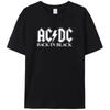 Retro Men's AC-DC Printed Black Cotton Shirt Men's Comfortable Casual Street Popular Hell's Bell T-shirt Man Clothes Top Tees