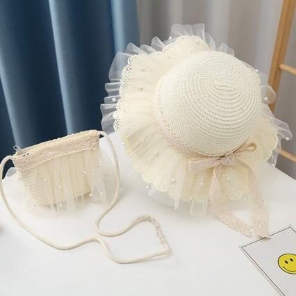 Summer Children's Sun Protection Beach Straw Hat Princess Girl's Vacation Woven Sun Hat