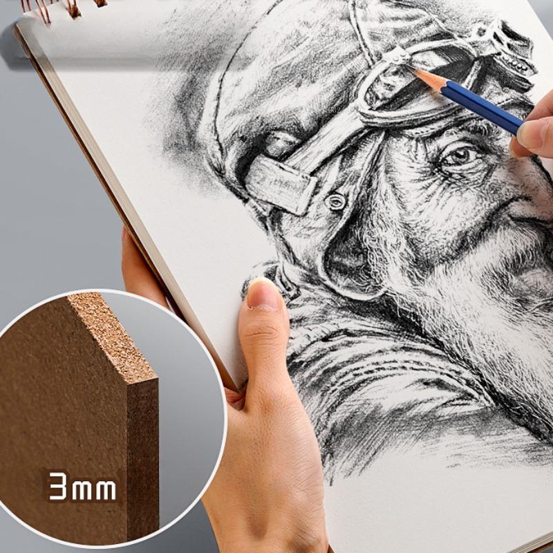 A4/A3 Oil Painting Cover 3mm Thick Hard Shell Art Sketch Book Can Be Torn Drawing Sketch Paper Art Watercolor Paper Sketchbooks