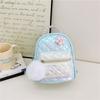 Gradient Backpack Kids With Pearl Handheld Plush Ball And Decoration Flower