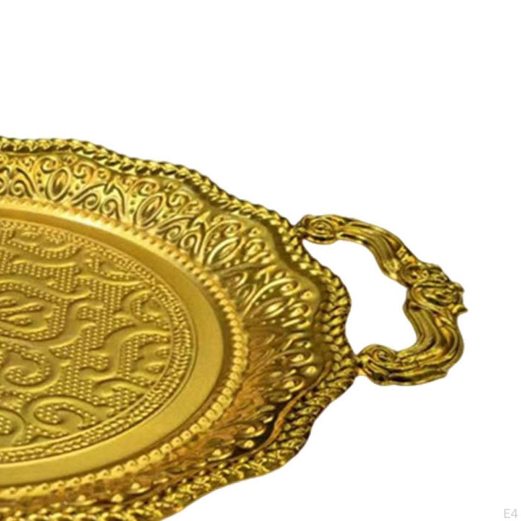 Фруктовая тарелка Закусочное блюдо Европейский металлический Многоцелевой сервировочный поднос с ручками для конфет