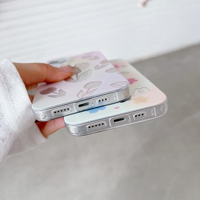 Чехол с милыми цветами для Samsung S23 FE S24 Ultra A35 A54 A53 A34 S23 IPhone 15 Realme C53 C67 Reno 11 8T Redmi Note 13 Pro Redmi 13C Tecno Vivo Cover