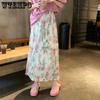 Women's Half Body Gentle Temperament Medium-length Skirt Crushed Flowers High Waist Skinny Skirt Plus Size