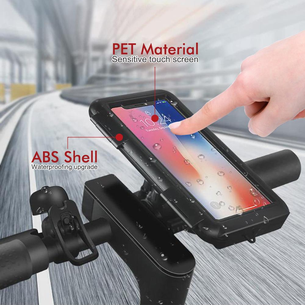 Waterproof Motorcycle Phone Mount, 360° Adjustable Bike Handlebar Holder for Smartphones with Anti-Shock for Navigation