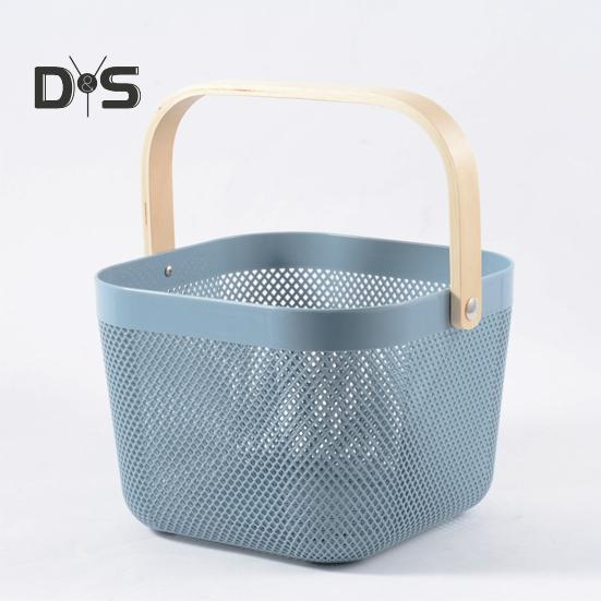 Органайзер для хранения фруктовая корзина с деревянной ручкой прочная несущая многофункциональная корзина для покупок большой вместимости