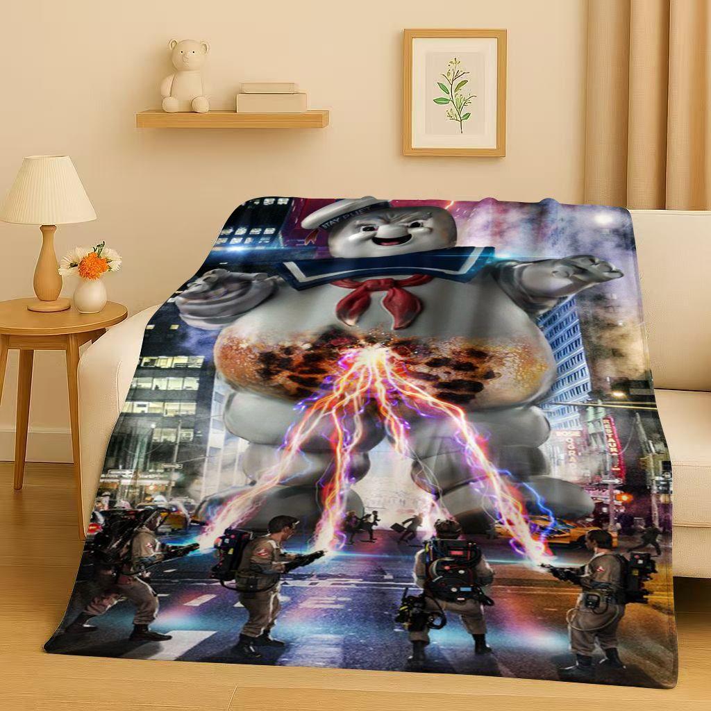 3D Horror Movie G-Ghostbusters Cartoon Flannel Blanket,Ultra Soft Warm Plush Throw for Home Bedroom Bed Sofa Cover Office Kids