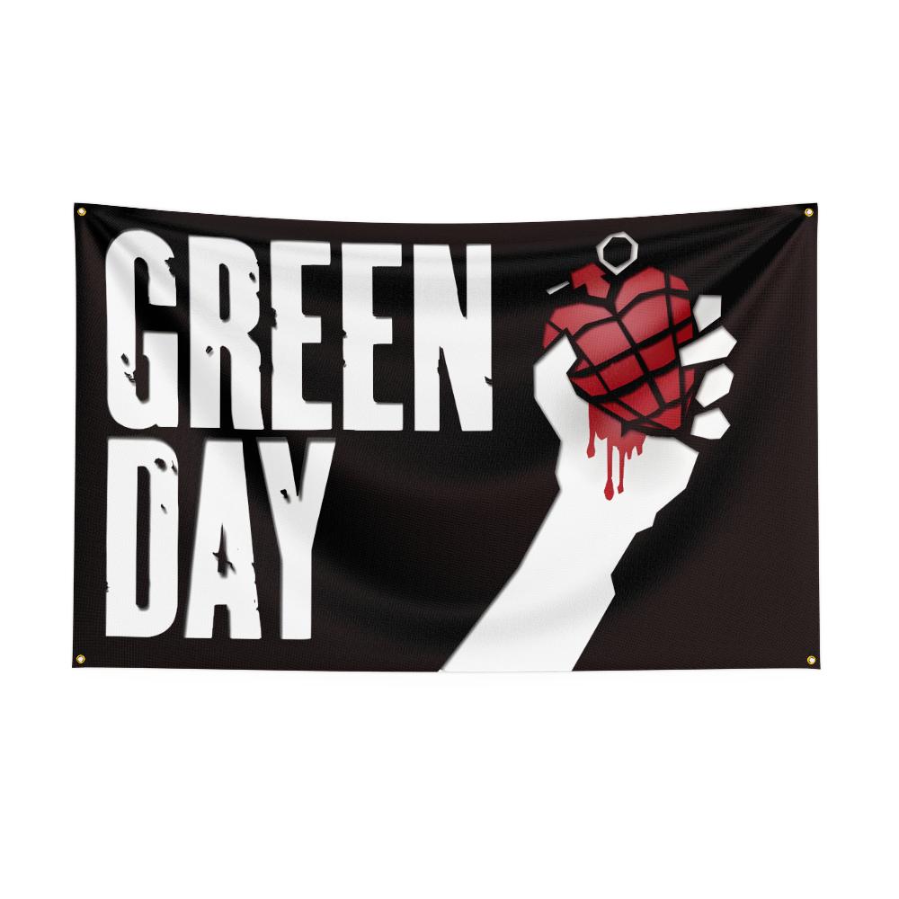 Ggreen Day Flag Rock Music Band Banner   Hd Printing Tapestry Exhibition Music Band Fans Garage Decor