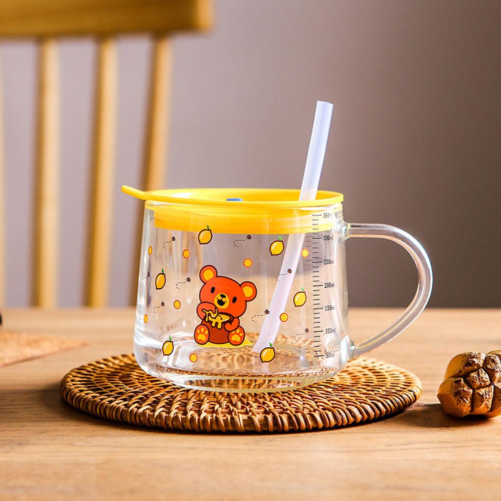 Милая чашка для воды, переносная, с рисунком животных, для детей, сменная, масштабированная, для общежития, кружка для молока, кофе, завтрака, соломенная кружка, посуда для напитков