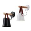 Sconce Modern Wooden Leather Decorative Lamps E27 Base Lighting Fixture for Living Room Bedroom