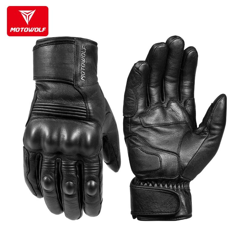 Winter Warm Leather Riding Motorcycle Gloves Items Waterproof Windproof Summer Touch Guantes Moto gear Motorcyclist Protections