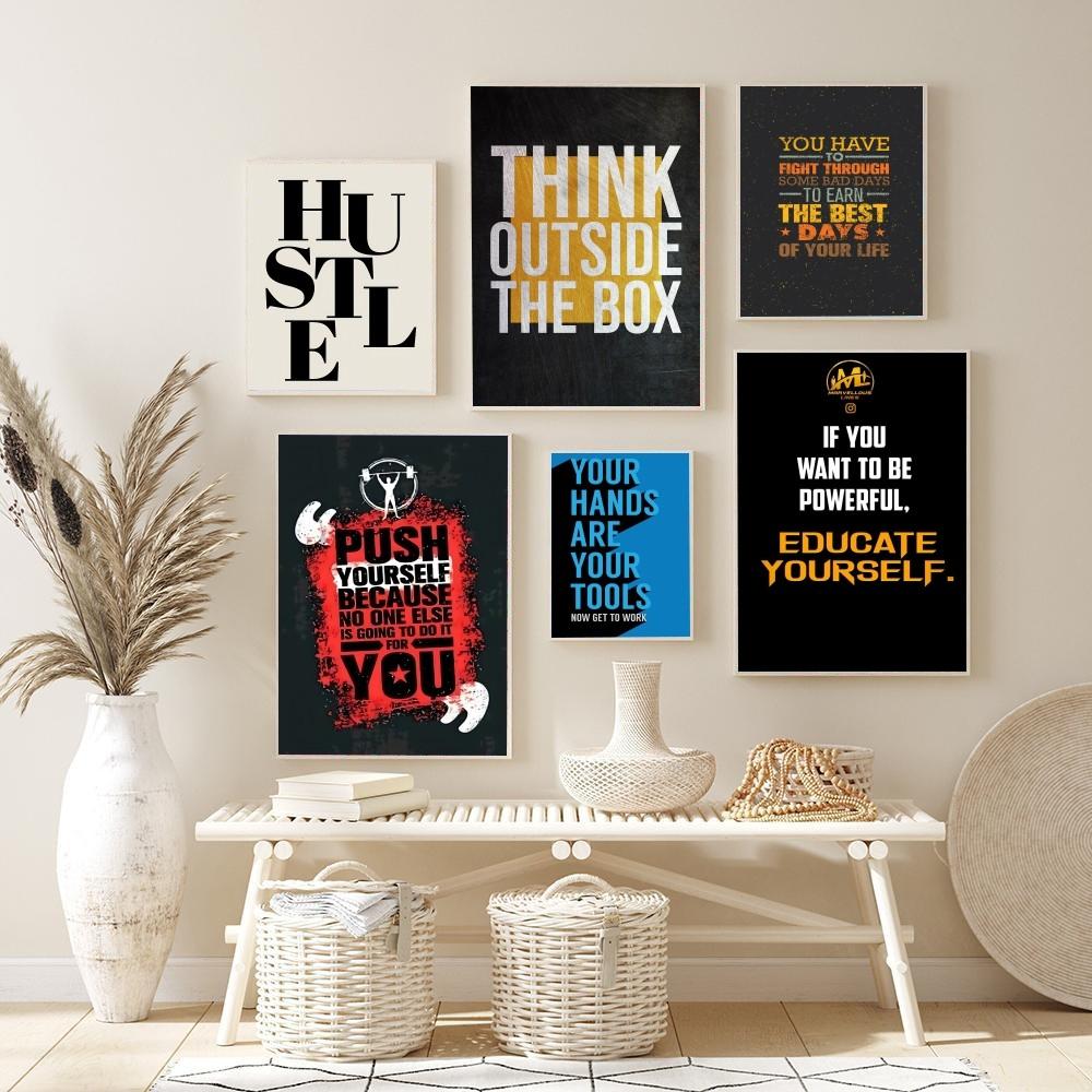 1 шт. Grind Hustle Success Мотивационный постер Бумага для печати Главная Спальня Вход Бар Кафе Искусство Живопись Украшения