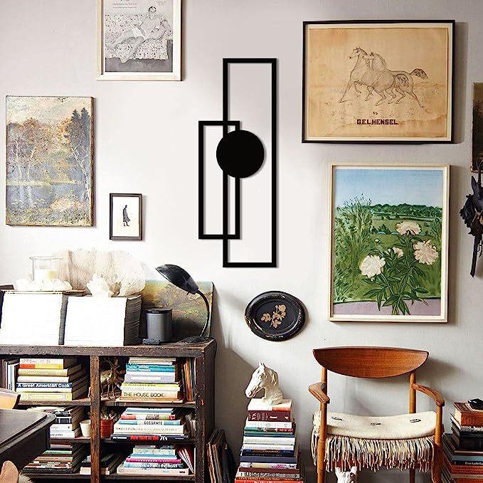 Nordic Iron Line Wall Hanging Ornament Antique Silhouette Metal Pendant Art Crafts Living Room Home Office Decoration