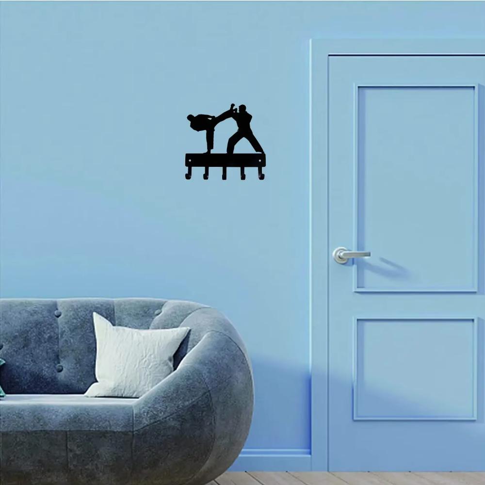 Держатель для ключей для спарринга каратэ, шестидюймовая металлическая настенная вешалка для полотенец, держатель для ключей для спарринга каратэ, шестидюймовая металлическая настенная вешалка для полотенец