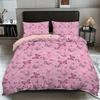 3-Piece Pink Butterfly Printed Coreless Bedding Set, Soft And Comfortable, Suitable For Various Sizes Of Dormitory Bedrooms