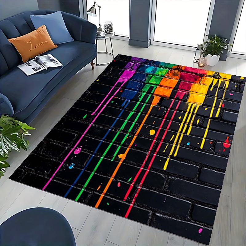 1pc Colorful Paint Drips Chair Mat - Festival Gift, Non-Slip Carpet for Office Chairs, Suitable for Home Decor, Living Room, Bedroom, Game Room.P045