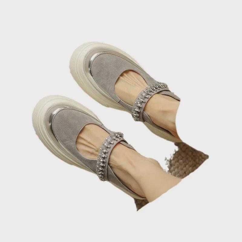 Женские босоножки на платформе со стразами 2024 года: Туфли на толстой подошве и высоком каблуке для лета