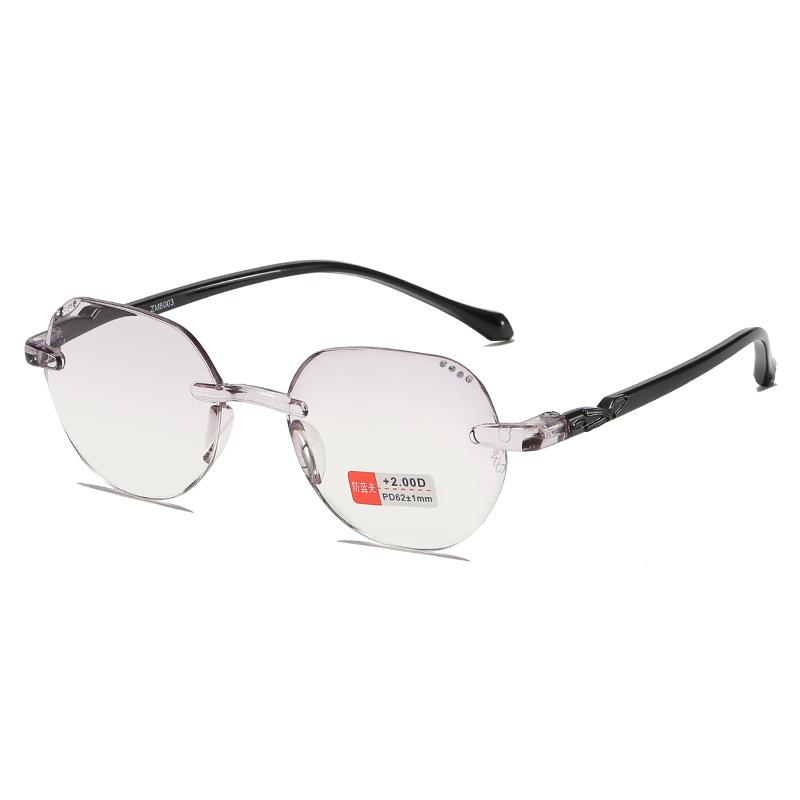 Модные женские безрамные очки для чтения, пластиковые очки для пресбиопии для мужчин