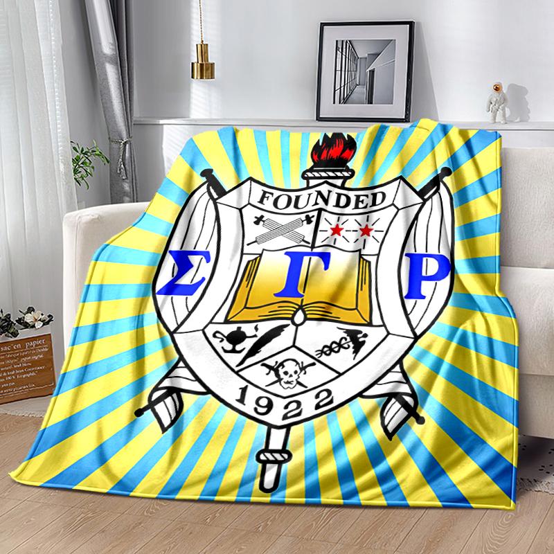 1pc Blanket Sigma SGR Gamma Rho Print Design, Lightweight Blanket for Sofa, Bed- Soft &Warm, Gift for All Seasons like Christmas, Halloween