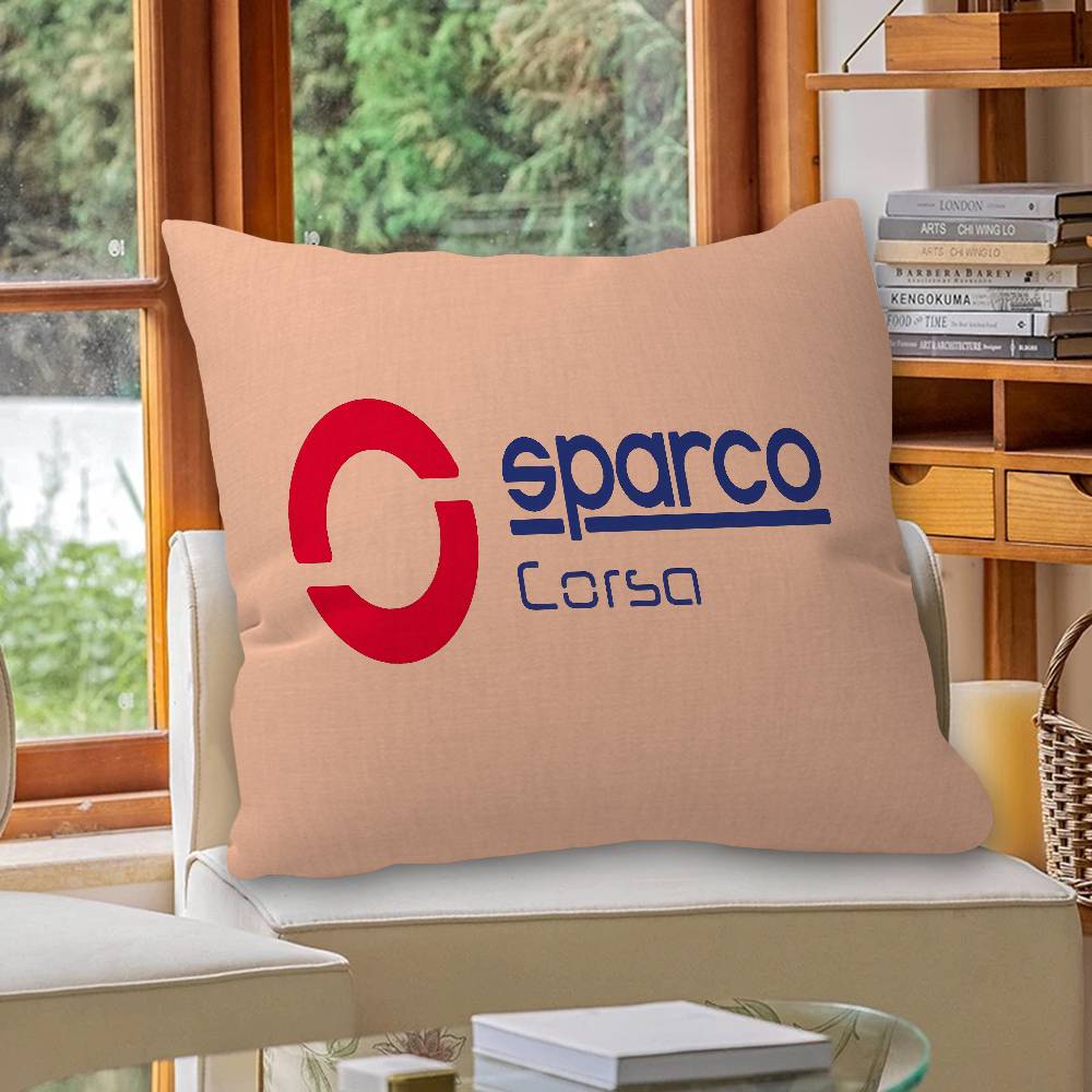 S-Sparcos Logo Cushion Cover Car Throw Pillow Case For Sofa Car Christmas Gift 40X40Cm 45X45Cm