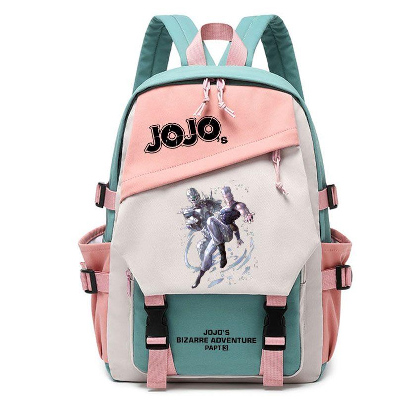 Кудзё Джотаро Аниме JoJo's Bizarre Adventure Рюкзак Студенческая Школьная Сумка Холщовый Подростковый Рюкзак для Путешествий и Отдыха Модный Подарок