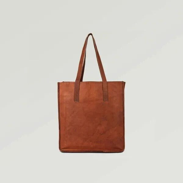 Большая сумка на плечо из козьей кожи размером 14 на 14 дюймов, большая сумка для покупок, коричневая женская