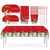 Spot Red Grinch Theme Party Set Paper Plate Paper Cup Paper Towel Tablecloth Disposable Decorative Supplies