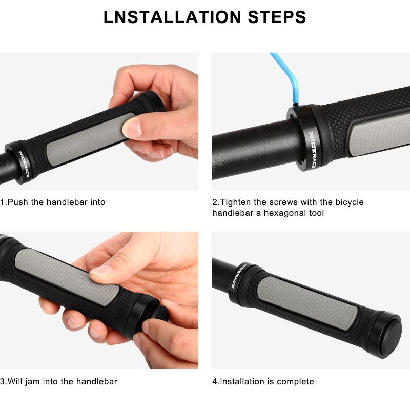 Велосипедные ручки TPR резиновые нескользящие амортизирующие накладки на руль горного велосипеда с двухсторонним стопорным кольцом из алюминиевого сплава