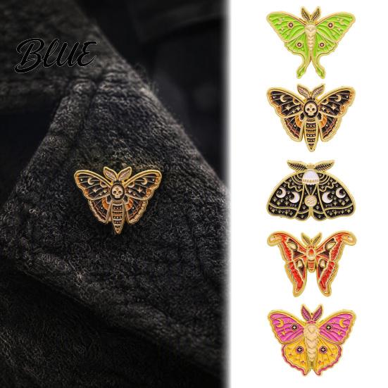 Vintage Insect Jewelry Enamel Moth Brooch Cartoon Alloy Lapel Pin Men Artistic Badge Women Accessories for Suit Dress Coat Scarf Retro Clothing