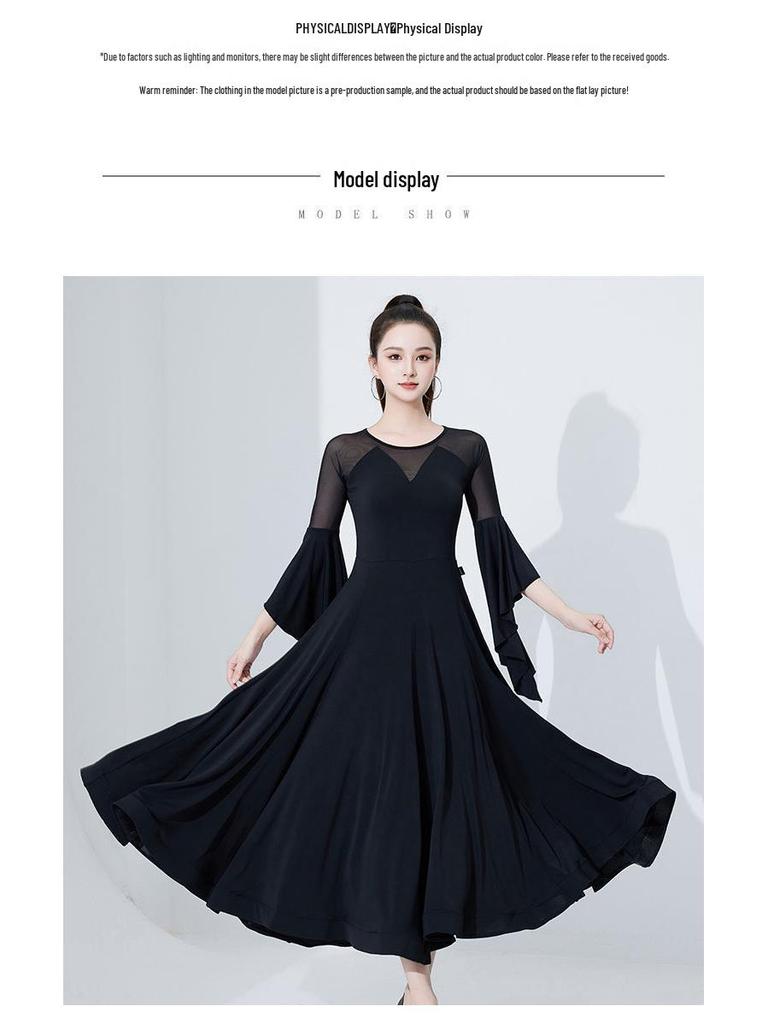 Новое платье для бальных танцев вальса по национальному стандарту - Современная юбка с большим взмахом для соревнований