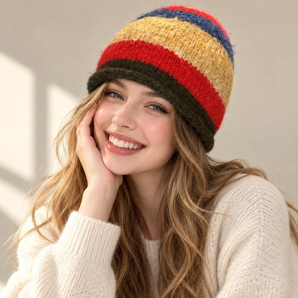 Korean Knitted Hat Warm Beanie Cap Casual Winter Hat  Outdoor