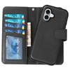 For iPhone 16 Case Detachable 2 in 1 PU Leather Wallet Phone Cover - Black