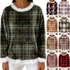 Women's Casual Fleece Sweatshirt  Long-Sleeve Round  Neck Casual Comfortable Loose-Fit Lightweight Women's Flannel Sweatshirt