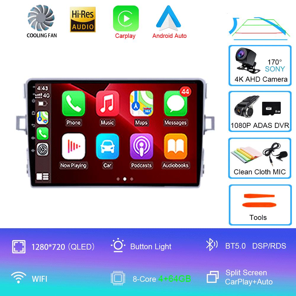 Автомагнитола Android 14 Carplay Auto Для Toyota Verso R20 2009 2010 - 2018 GPS Навигация DSP Головное устройство BT Видеоплеер 2Din Стерео
