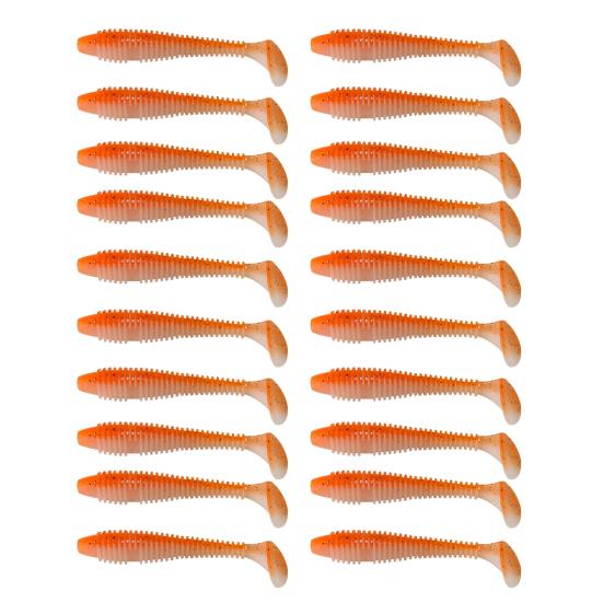 20Pcs Fishing Lures Soft Baits with T-Tail Vibrant Color Mini Size Portable Flexible Fake Lures Artificial Baits