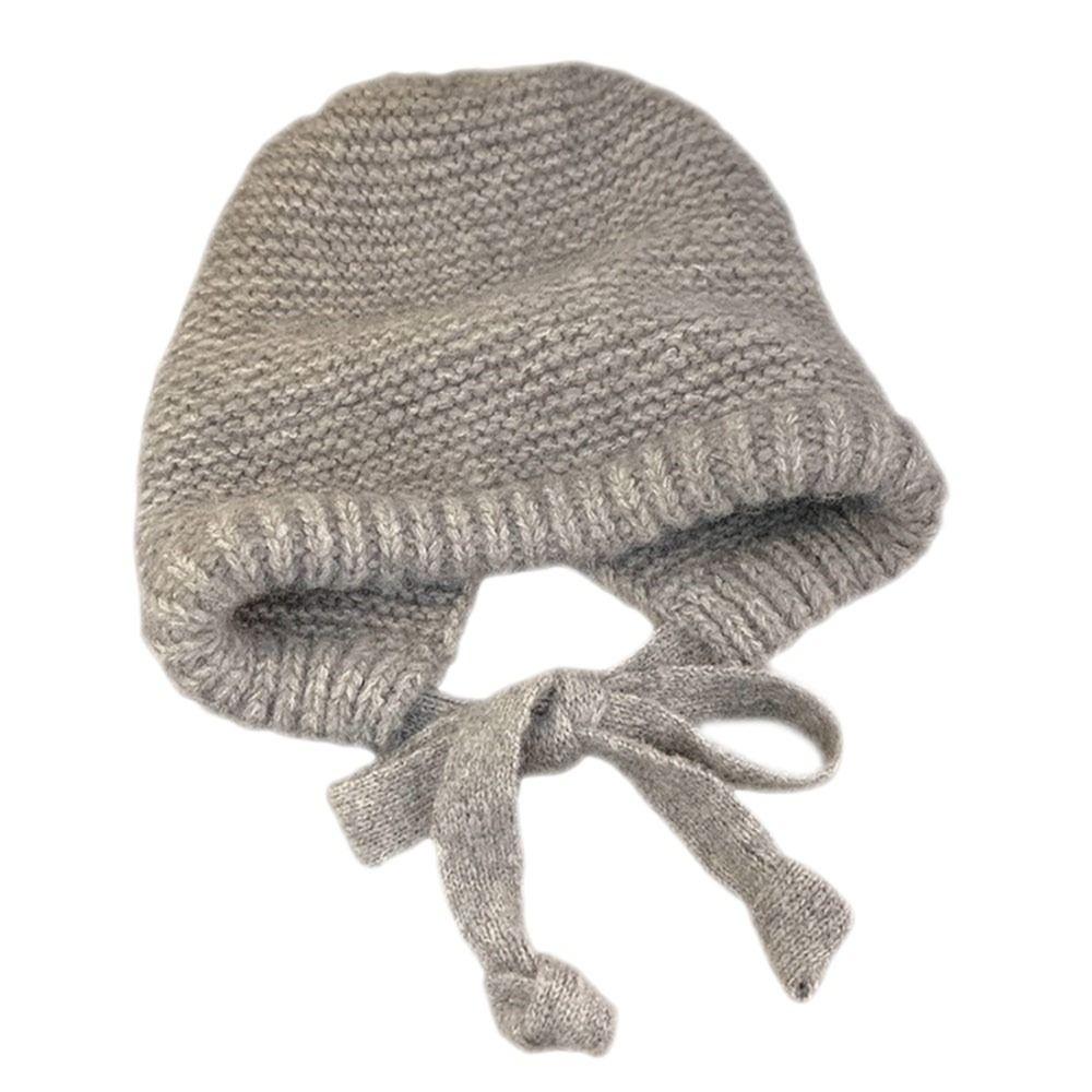 Strap Windproof Rope Knitted Hat Ear Protection Wool Balaclava Hat Cute Pullover Hat  Women