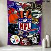 National Football League Wall Tapestry Aesthetic Wall Hanging Printed Fabric Blanket Decorative Tapestries For Bedroom Living Room Home Decor