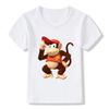 Donkey Kong Country Print Tshirt for Boys Girls Cartoon Kids Summer Short Sleeve Top Childrens Clothing HKP5221