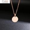 Stainless Steel Necklace Round Circle Pendant For Women Elegant Clavicle Rose Gol Dnecklace Wedding Jewelry Wholesale