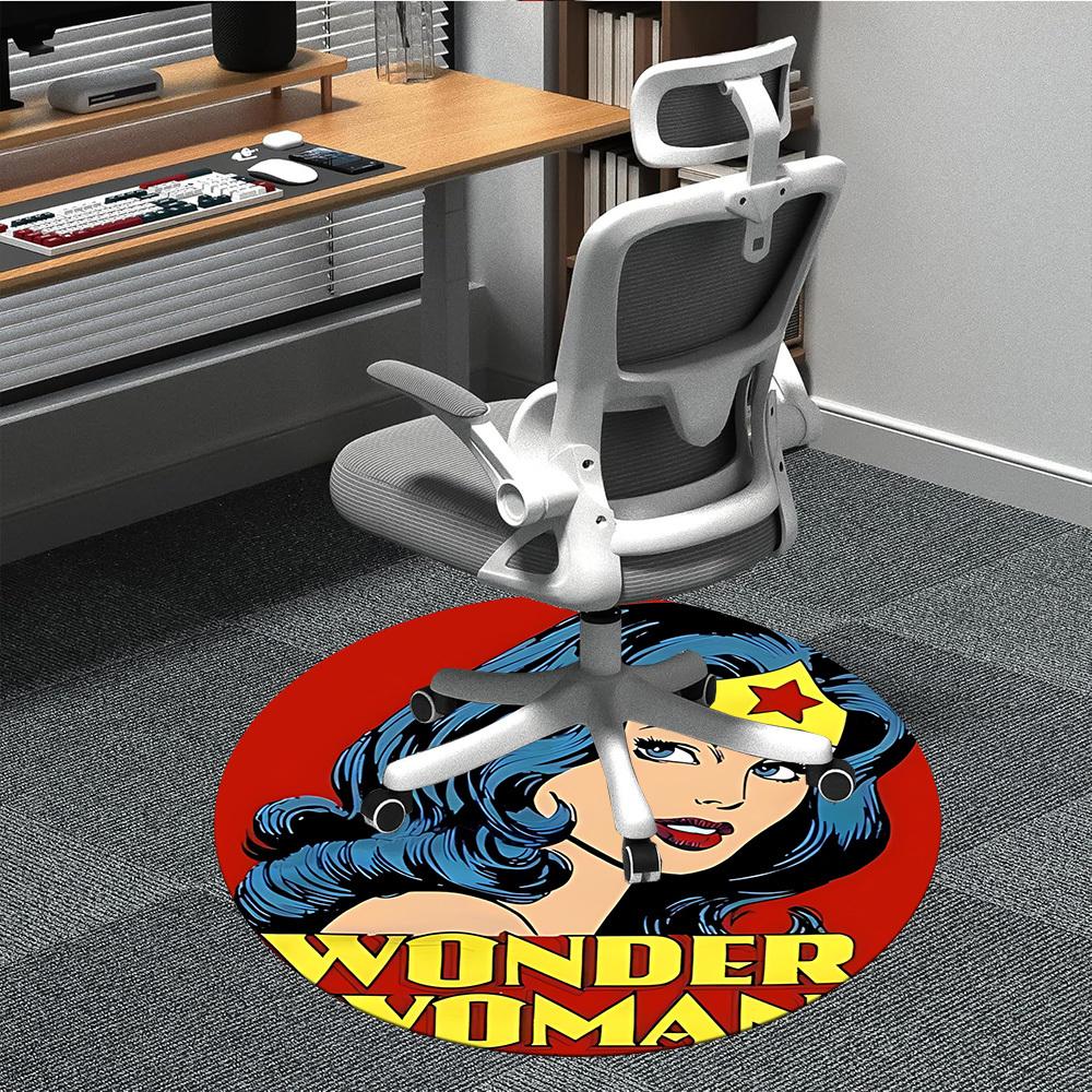1 шт. Круглый ковер Wonder Woman для офиса, под офисные стулья, в спальню, гостиную, домашний декор, Декор для комнаты, Доступен в различных размерах